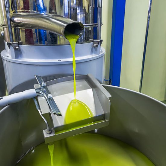 fresh oil flowing in the bin after processing at the mill